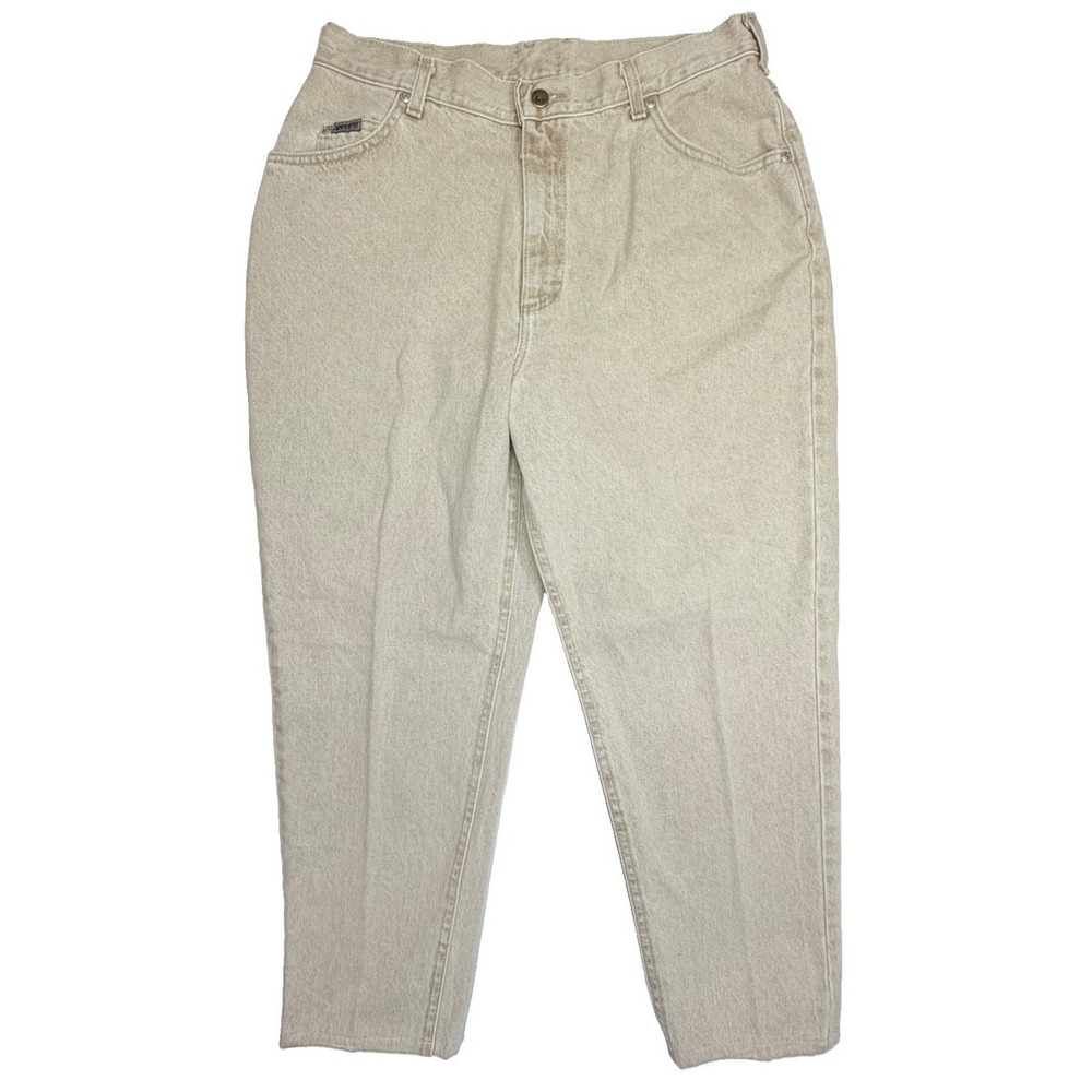 Vintage Lee Riveted Women's Relaxed Fit Jeans Size 16 Short Beige USA